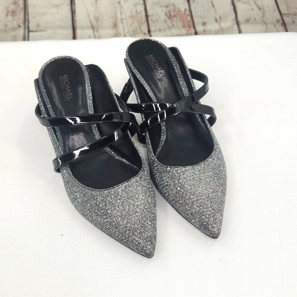 Michael Kors Slip On Glitter Kitten Heels - Picture 1 of 5